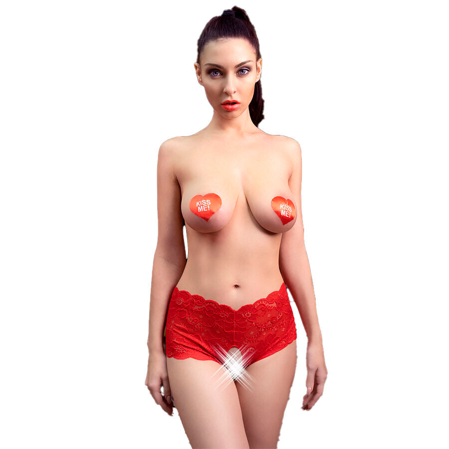 CHILIROSE PANTIES & THONGS Cr 4641 Culotte Crochless Rouge L/Xl - Aura Intime