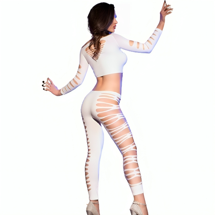 CHILIROSE SETS Cr 3654 Top & Leggins Blanc S/M — vue détaillée