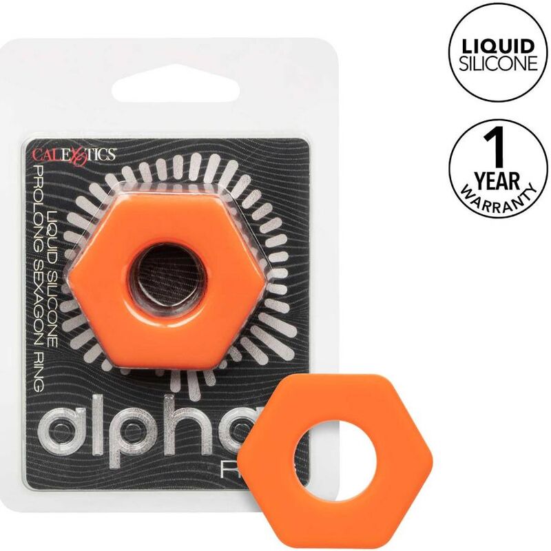 CALEXOTICS ALPHA BAGUE PROLONG SEXAGON ORANGE - Aura Intime
