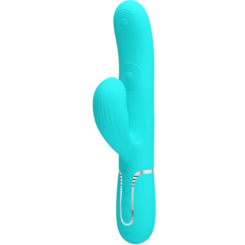 PRETTY LOVE FLIRTATION PERLITA VIBRATEUR MULTIFONCTION 3 1 POINT G VERT AQUA - Aura Intime