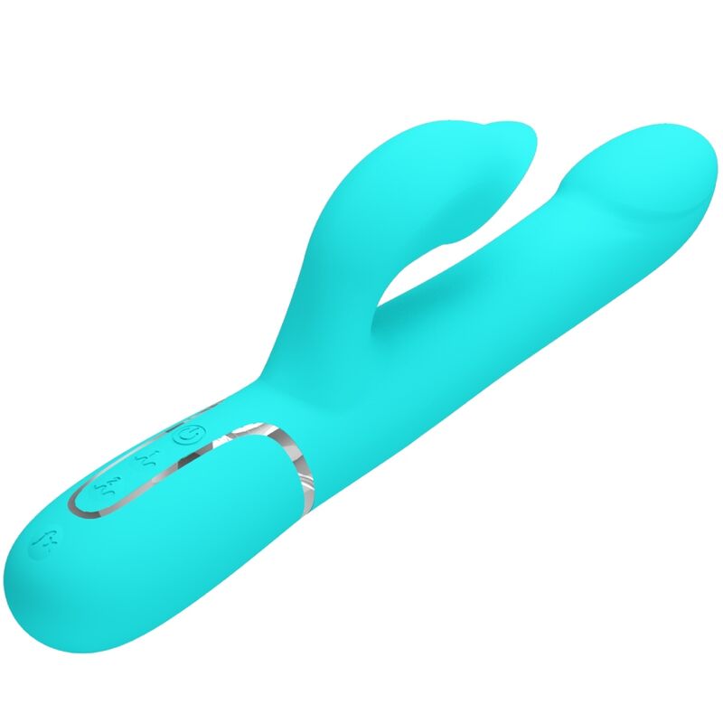 PRETTY LOVE FLIRTATION PERLES VIBRATEUR LAPIN VERT AQUA — vue alternative