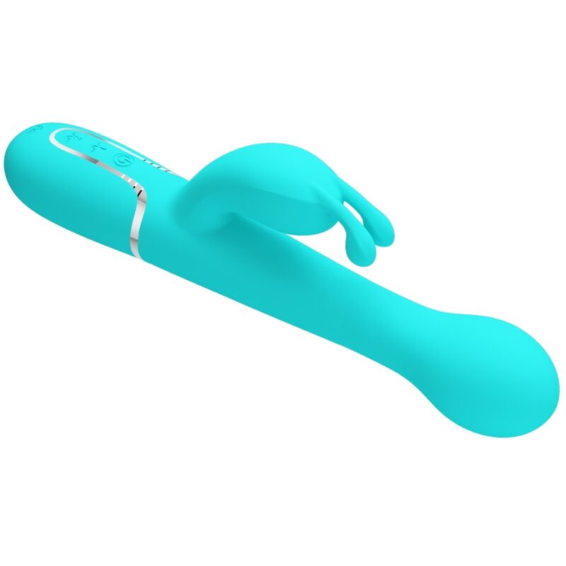 PRETTY LOVE FLIRTATION Vibrateur Dejon Rabbit 3 1 Multifonction Vert Aqua — accessoires inclus