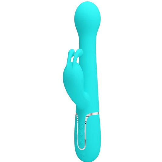 PRETTY LOVE FLIRTATION Vibrateur Dejon Rabbit 3 1 Multifonction Vert Aqua - Aura Intime