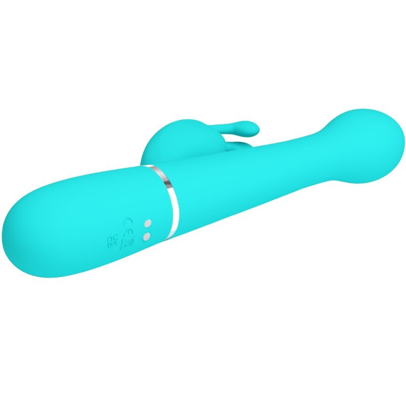PRETTY LOVE FLIRTATION Vibrateur Dejon Rabbit 3 1 Multifonction Vert Aqua — vue arrière
