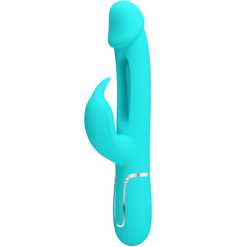 PRETTY LOVE FLIRTATION Vibrateur Dejon Rabbit 3 1 Multifonction Vert Aqua - Aura Intime