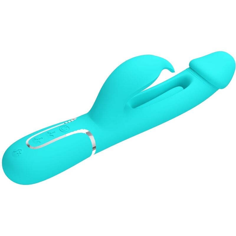 PRETTY LOVE FLIRTATION Vibrateur Dejon Rabbit 3 1 Multifonction Vert Aqua — vue alternative