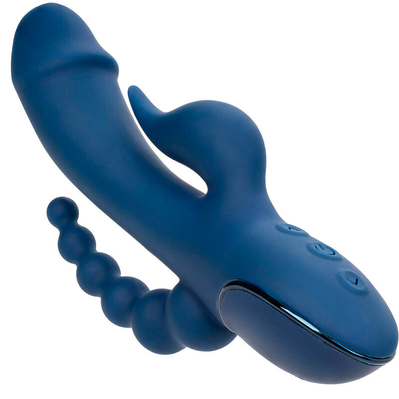 CALEXOTICS Vibrateur Triple Orgasme Bleu — accessoires inclus