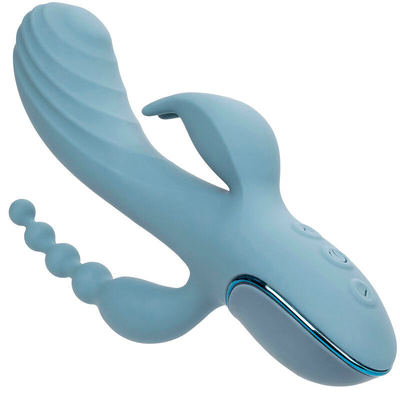 CALEXOTICS Vibrateur Triple Ecstasy Gris — accessoires inclus