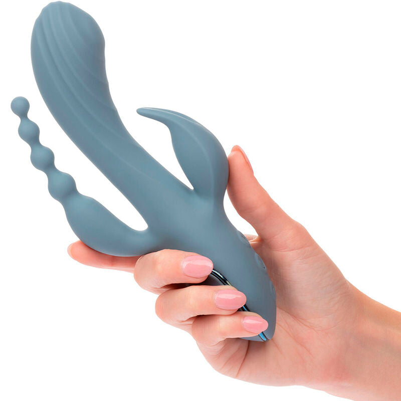 CALEXOTICS Vibrateur Triple Ecstasy Gris - Aura Intime