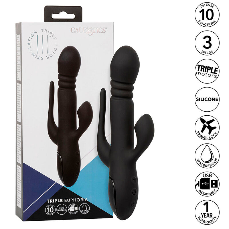 CALEXOTICS Vibrateur Triple Euphoria Noir — vue détaillée