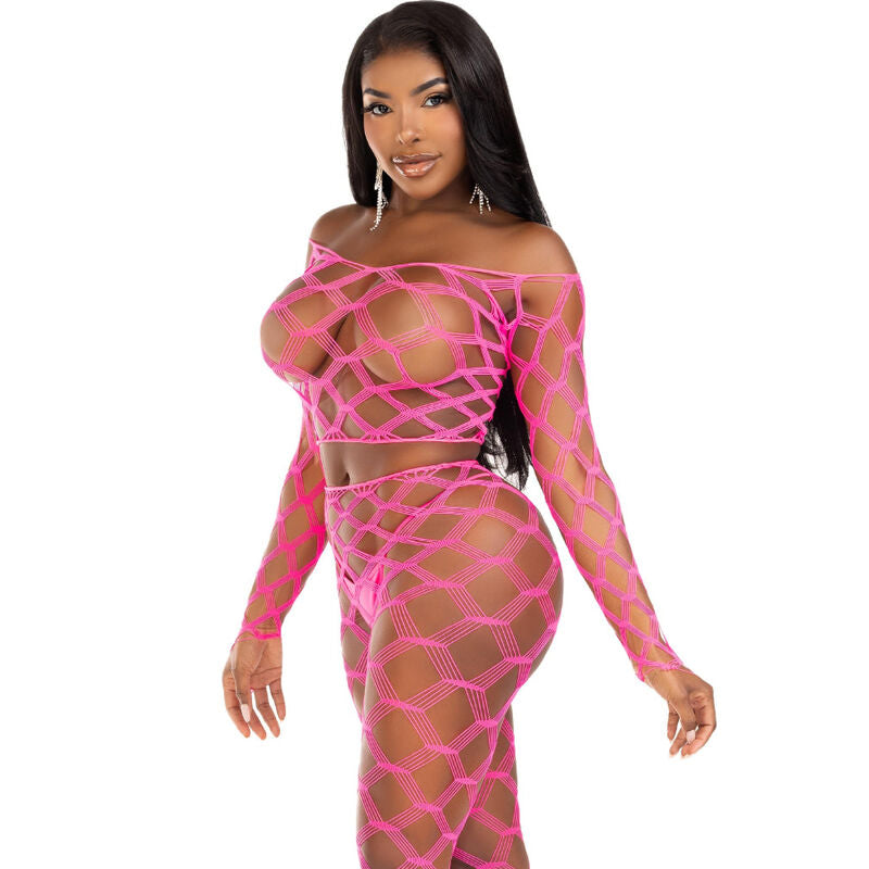 LEG AVENUE SETS Top & Leggins Hardcore Fuchsia — accessoires inclus