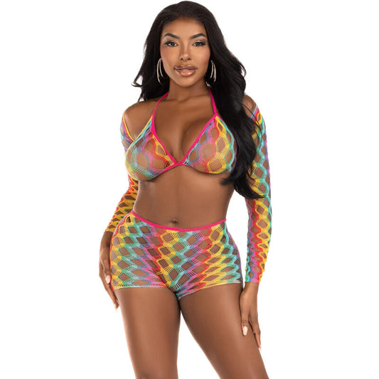LEG AVENUE SETS Ensemble Trois Pièces Multicolore - Aura Intime