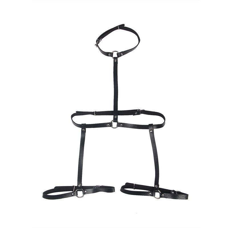 SUBBLIME FETISH Harnais Corps Cuir Noir Taille Unique — vue arrière