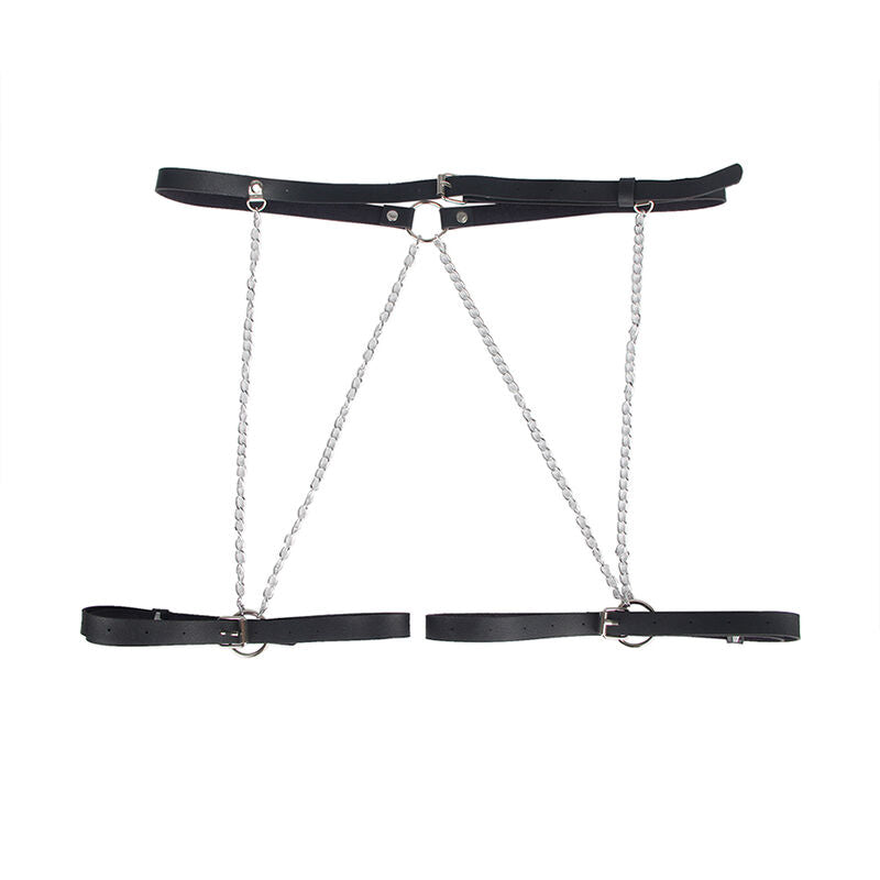 SUBBLIME FETISH Harnais Ceinture Cuir Noir Taille Unique — vue arrière