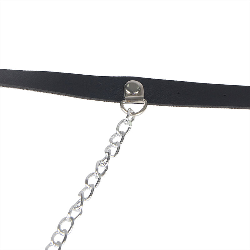 SUBBLIME FETISH Harnais Ceinture Cuir Noir Taille Unique — accessoires inclus