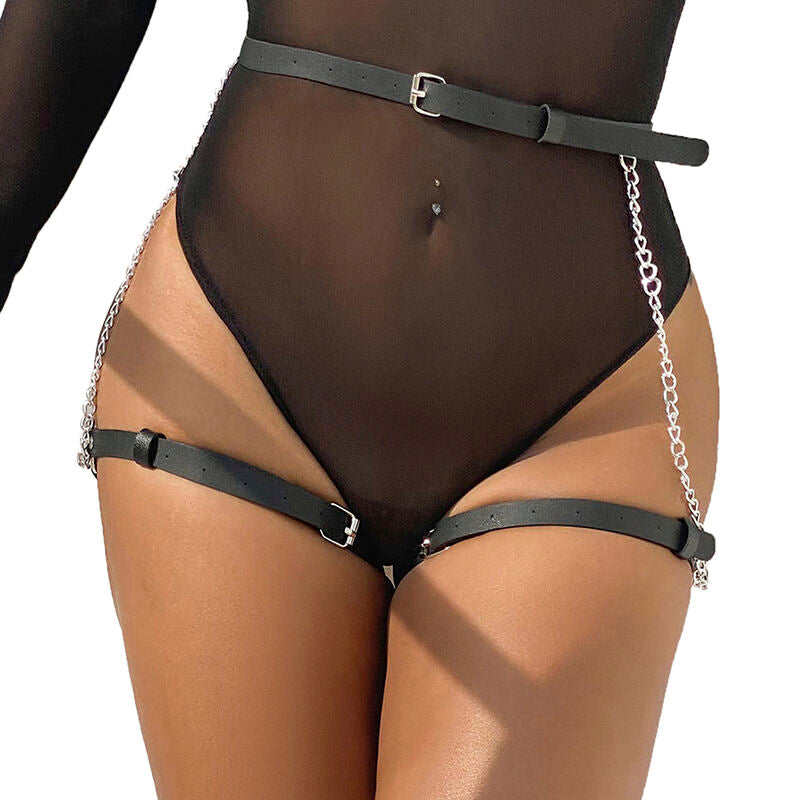 SUBBLIME FETISH Harnais Ceinture Cuir Noir Taille Unique - Aura Intime