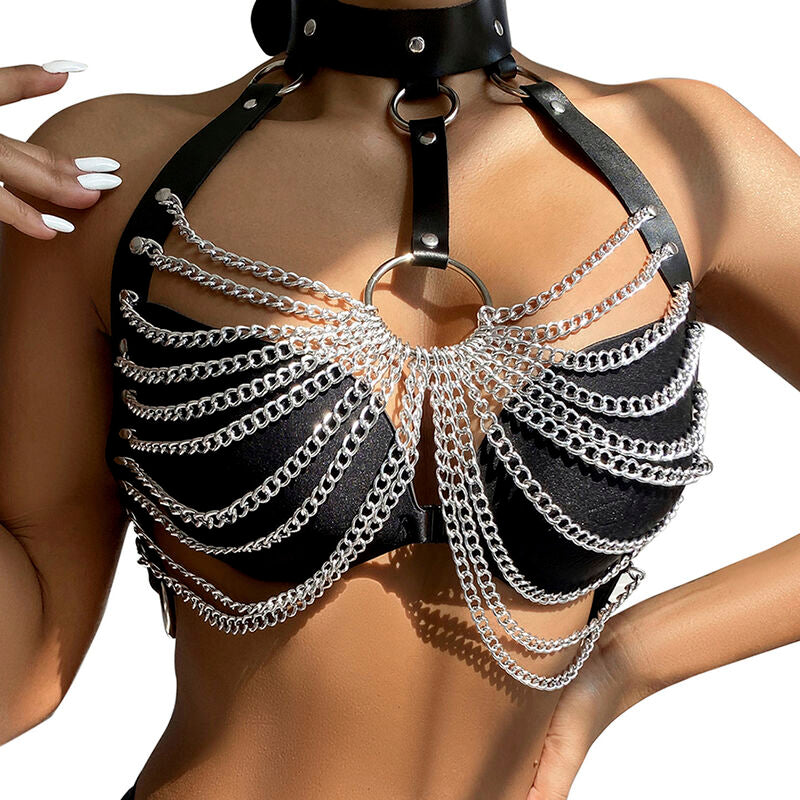 SUBBLIME FETISH Harnais Poitrine Grandes Chaîne S Anneaux Taille Unique - Aura Intime