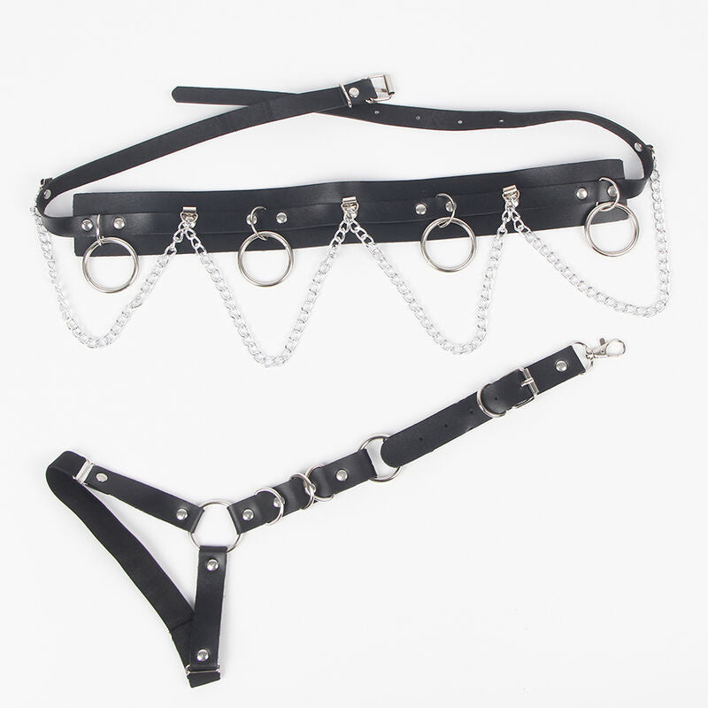 SUBBLIME FETISH Harnais Ceinture Jarretières Anneaux Chaîne Détail Taille... — vue arrière