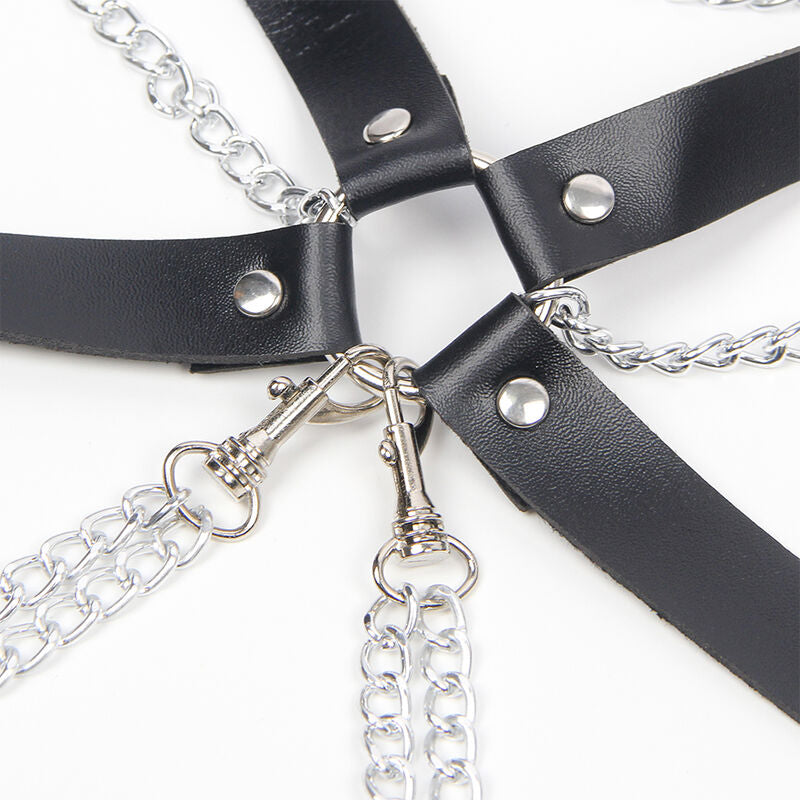 SUBBLIME FETISH Soutien-Gorge Harnais Chaîne Détail Taille Unique — vue arrière