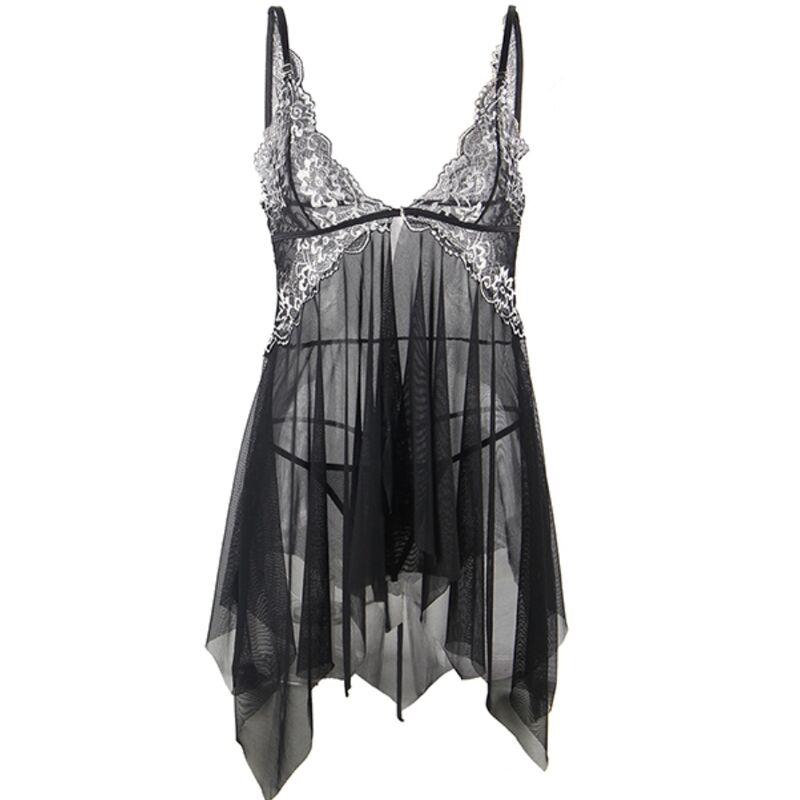 SUBBLIME BABYDOLLS Babydoll Tissu Tulle Poitrine Dentelle S/M — accessoires inclus