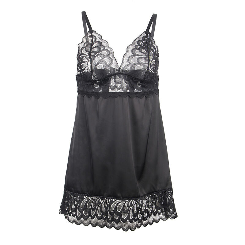 SUBBLIME BABYDOLLS Babydoll Poitrine Imprimé Fleuri Noir S/M — vue arrière