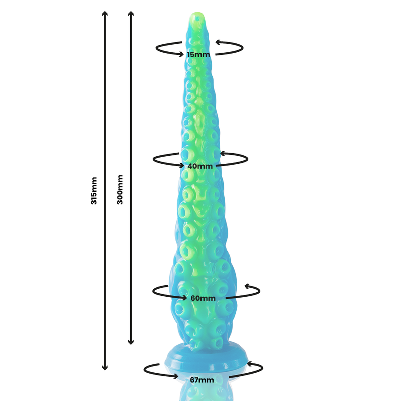 EPIC - Gode Tentacle Mince Fluorescent Scylla Grande Taille