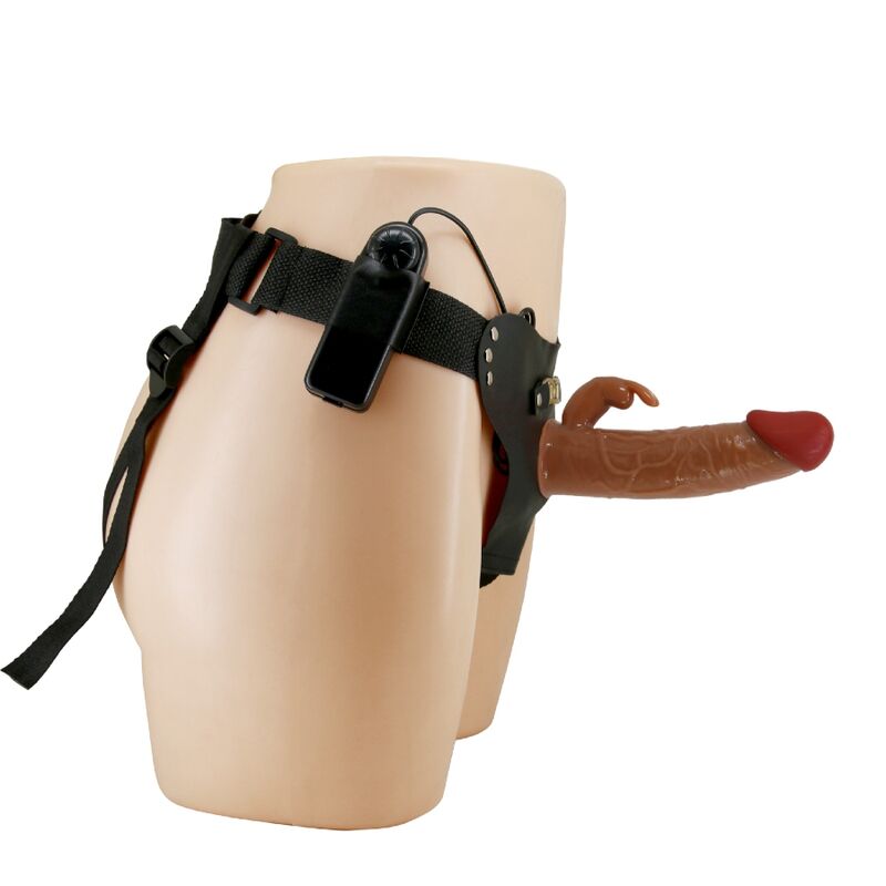 PRETTY LOVE MARION HARNAIS SLIP UNIVERSEL DILDO VIBRANT 19 CM MARRON — vue alternative