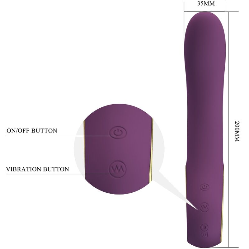 PRETTY LOVE SMART ETHAN VIBRATEUR RECHARGEABLE VIOLET — accessoires inclus