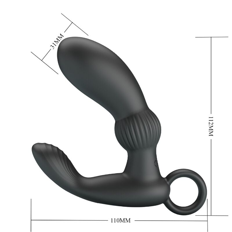 PRETTY LOVE Cayla Vibrateur Masseur Anal Noir — accessoires inclus