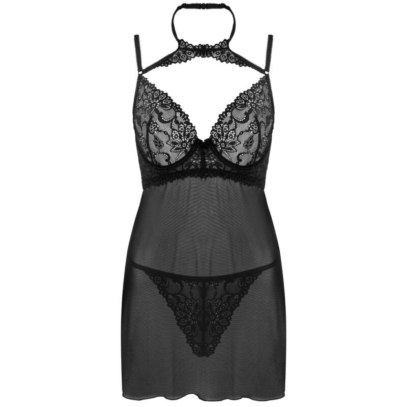 LIVCO CORSETTI SETS Ensemble Binella Babydoll + Thong Noir — vue alternative
