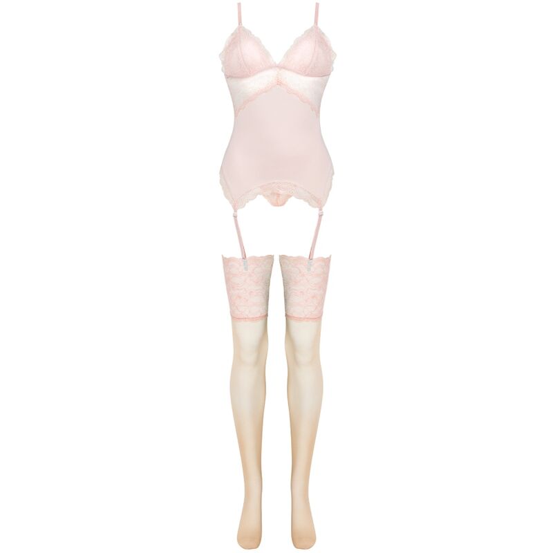 LIVCO CORSETTI SETS Ensemble Persinne Pêche Corset + Culotte + Bas — vue alternative