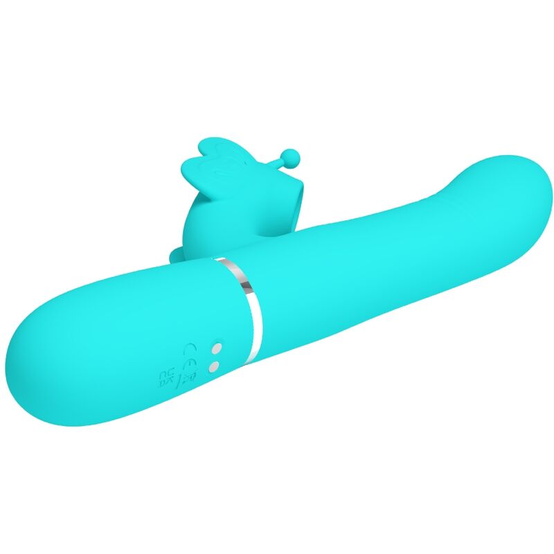 PRETTY LOVE FLIRTATION VIBRATEUR MULTIFONCTION LAPIN 4 1 PAPILLON AQUA VERT — vue arrière