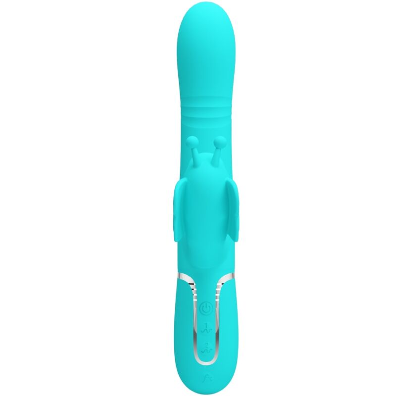 PRETTY LOVE FLIRTATION VIBRATEUR MULTIFONCTION LAPIN 4 1 PAPILLON AQUA VERT — vue détaillée