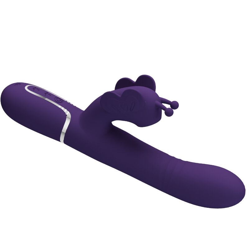 PRETTY LOVE FLIRTATION VIBRATEUR MULTIFONCTION LAPIN 4 1 PAPILLON VIOLET — accessoires inclus