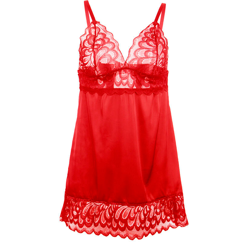 SUBBLIME BABYDOLLS Babydoll Satin Dentelle Rouge L/Xl — vue arrière