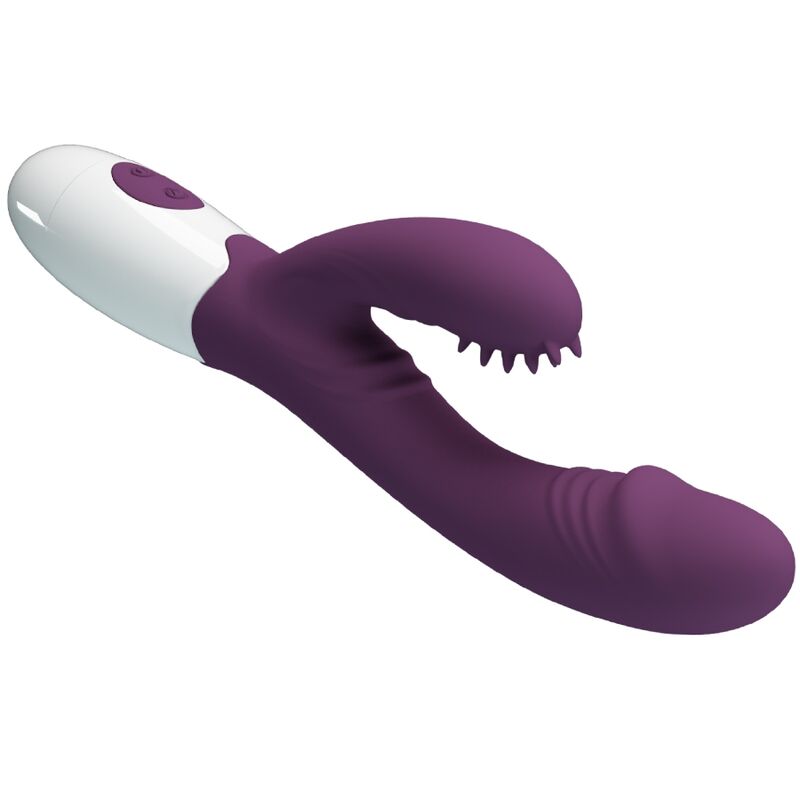 PRETTY LOVE FLIRTATION ANDRE VIBRATEUR RABBIT & STIMULATEUR POINT G VIOLET — accessoires inclus