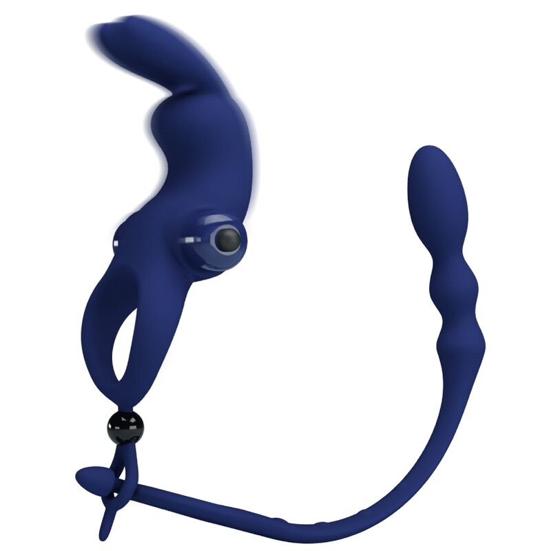 PRETTY LOVE MALE AYAD ANNEAU VIBRATEUR LAPIN PLUG BLEU — vue alternative