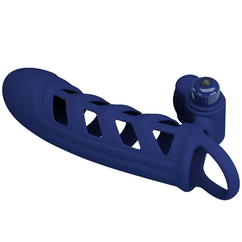 PRETTY LOVE - Altaf Anneau Vibrateur Avec Gaine En Silicone Bleu