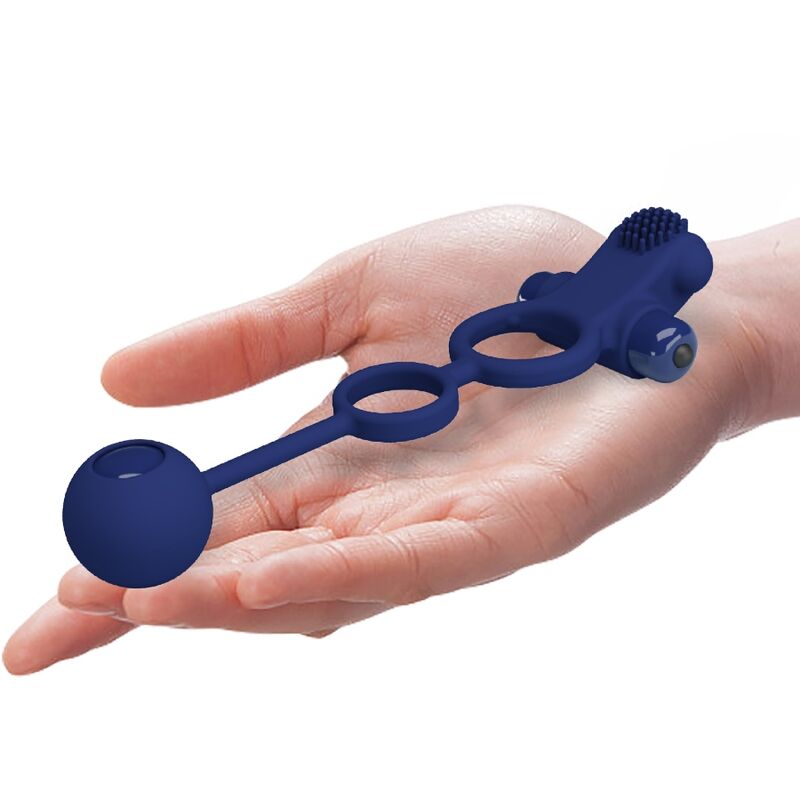 PRETTY LOVE MALE REMINGTON DOUBLE ANNEAU VIBRANT PLUG BLEU — accessoires inclus