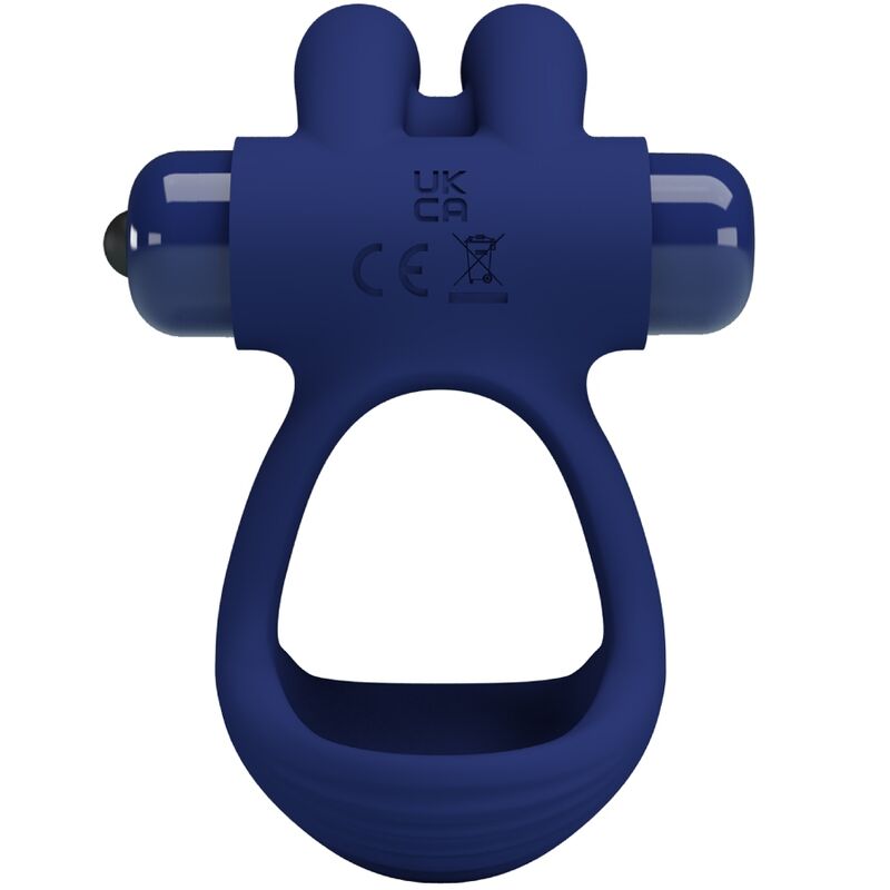 PRETTY LOVE - Francisco Double Ring Vibrating Rabbit Blue