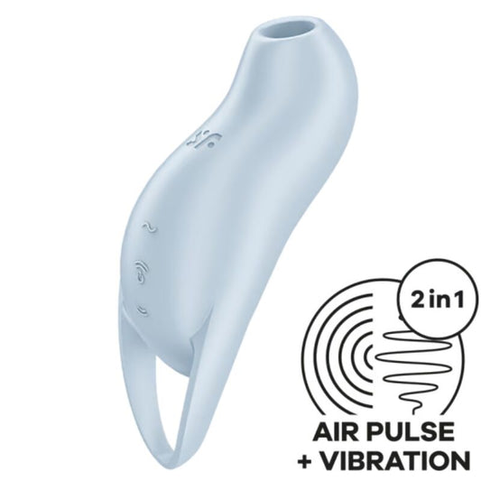 SATISFYER AIR PULSE Pocket Pro 1 Stimulateur Clitoris Bleu Clair - Aura Intime