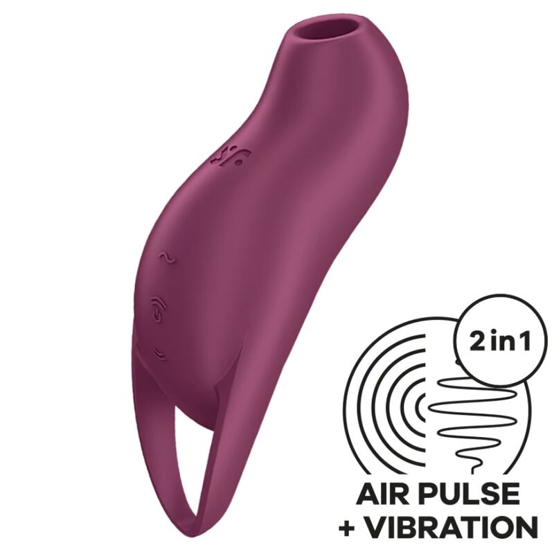 SATISFYER AIR PULSE Pocket Pro 1 Stimulateur Clitoris Grenat - Aura Intime