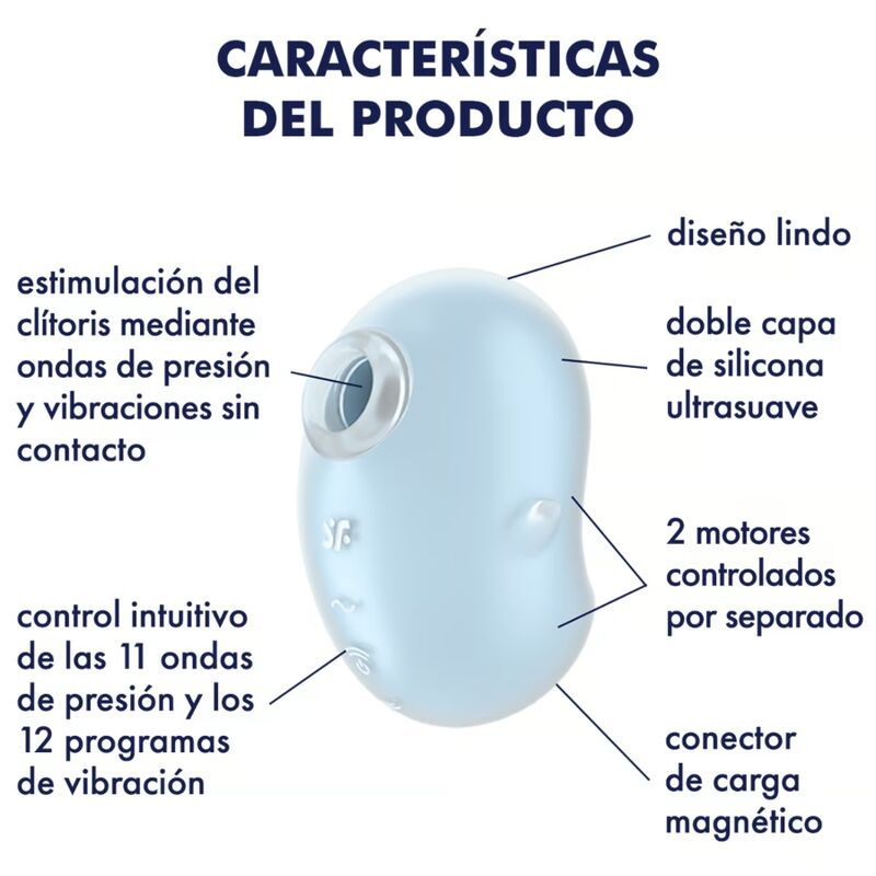 SATISFYER - Cutie Ghost Vibrator Blue Light