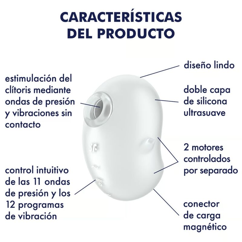 SATISFYER LAYONS CUTIE GHOST VIBRATEUR POSER BLANC — vue arrière