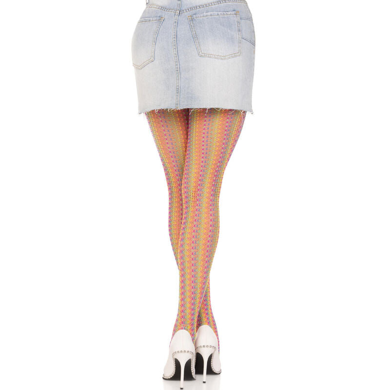 LEG AVENUE HOSIERY Bas Au Crochet Multicolore — vue détaillée