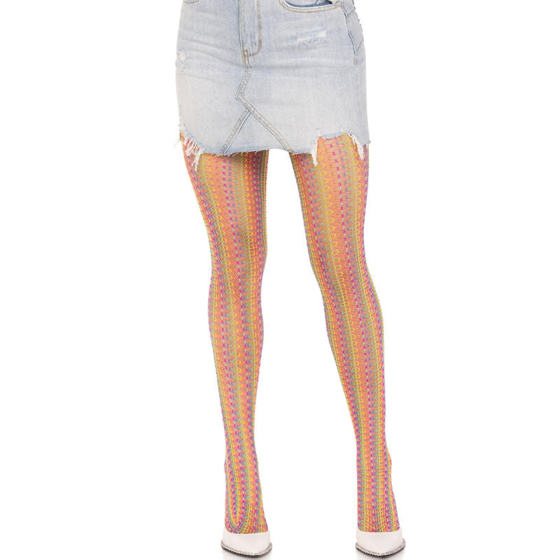 LEG AVENUE HOSIERY Bas Au Crochet Multicolore - Aura Intime