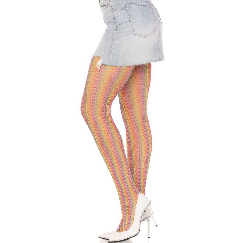 LEG AVENUE HOSIERY Bas Au Crochet Multicolore — vue alternative