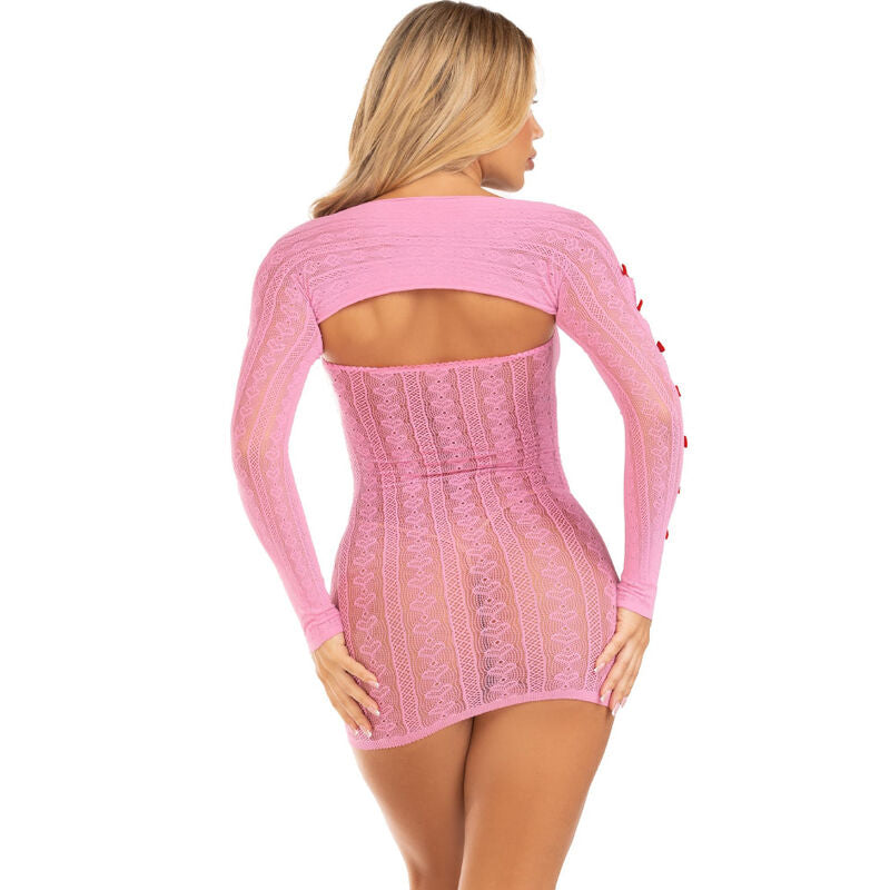 LEG AVENUE DRESSES Robe Coeur & Noeuds Rose Taille Unique — vue alternative