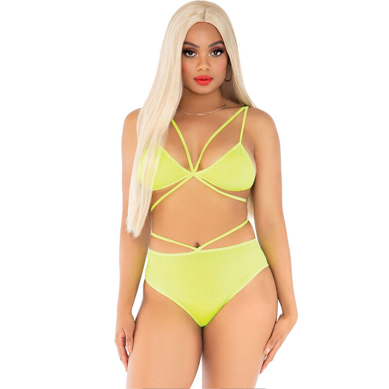LEG AVENUE SETS Top & Culotte Jaune Bretelles - Aura Intime