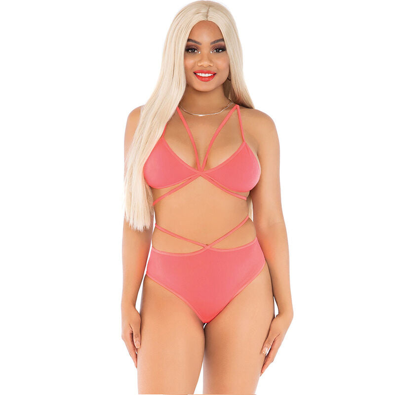 LEG AVENUE SETS Haut & Culotte Corail À Bretelles - Aura Intime